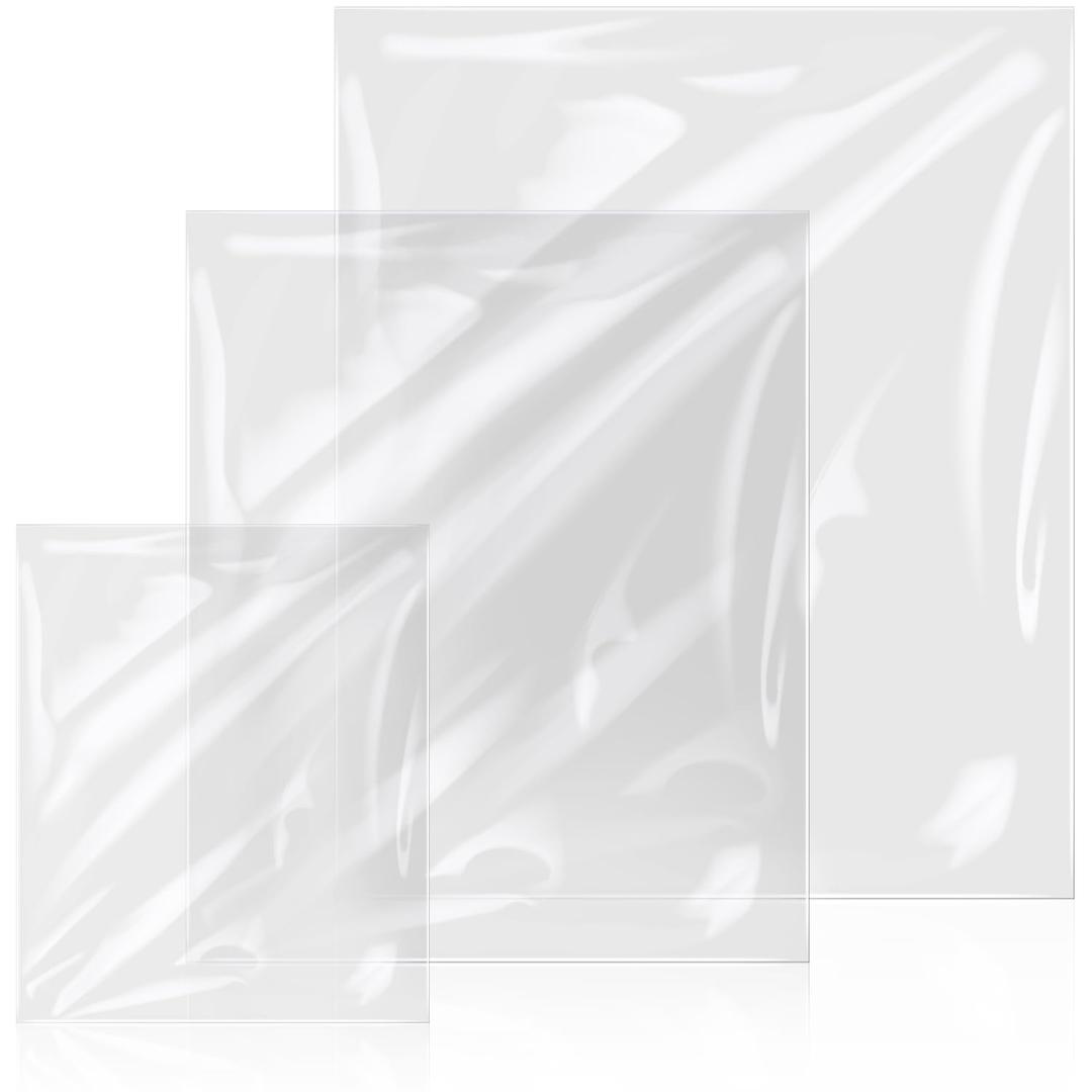 Shappy 200 Pcs 3 Sizes Heat Shrink Wrap Bags PVC Odorless Clear Heat Film Packaging Compatible for Wrapping DIY Crafts and Gifts(10 x 12 Inch, 8 x 10 Inch, 4 x 6 Inch)
