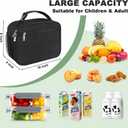 Kids Lunch Box for Boys Girls Lunch Bag Insulated Durable Lunchbox Children Lunch Tote Bag for School Black