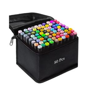 Alcohol Markers 80 Colors with Base Support, Drawing Art Markers Perfect for Students Kids and Adults Comics Sketching Illustration Artistic Creation Gift