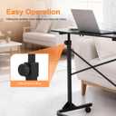 Treadmill Desk, Adjustable Height (28-49 Inch) Rolling Standing Desk with Wheels, Portable Laptop Table for Walking Pad, Spin Bike & Exercise Bike, 31x16 inch Mobile Workstation for Home Office