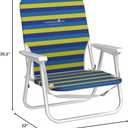 CARIBBEAN JOE Folding Beach Chair, 1 Position Lightweight and Portable Foldable Outdoor Camping Accessories with Carry Strap (Bold Stripe, 200lbs Capacity)