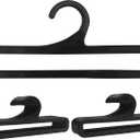 50 Packs Tea Towel Hanger Display, 7.7" Long Black Multifunctional Plastic Hangers Storage Racks Suitable for Hanging Legging Storing Scarf Clothes Sock Retail Wardrobe Ties Shawls Rings Belts Scarves