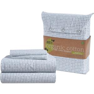 LANE LINEN 100% Organic Cotton Pre Washed Extra Long Twin Sheets Low Pill Fade Resistant Macine Wash Naturally Temperature Regulating Printed Cotton Sheets Twin XL Bed Sheets- Polka Dot Blue
