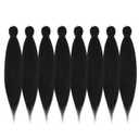 Pre-stretched Braiding Hair - 12 Inch 8 Packs Natural Black Short Braiding Hair For Twist or Box Braids, Yaki Texture Hot Water Setting Synthetic Braiding Hair Extensions (12 Inch, 1B-8P)