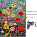 Bgraamiens 1000 Piece Jigsaw Puzzles for Adults  Maximalism Poppies and Butterflies  Bold Floral Arrangement with Vibrant Insects  Challenging Nature-Themed Gift