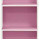 Furinno LUDER Book Shelf, 5-Tier Bookshelf, Bookcase with Open Shelves, 9.4 x 15.8 x 52, Easy Assembly, for Living Room, Bedroom, Home Office, White/Pink