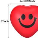 Blulu 30 Pieces Heart Stress Relief Balls, Smile Funny Face Mini Foam Balls for School Carnival Reward, Valentine Party Gift Bag Fillers(Red)