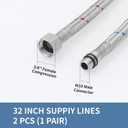 Homevacious 32-Inch Long Stainless Steel Supply Lines 3/8-Inch Female Compression Thread x M10 Male Connector 2 Pcs (1 Pair) Bathroom Kitchen Faucet Connector Braided Supply Hose