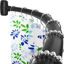 Tlooe Curved Shower Curtain Rod, 45-72 inches Adjustable Arched Shower Curtain Curved Rods, Rustproof Round Never Fall Design for Bathroom, Black, Need to Drill