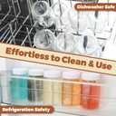 AuroTrends 2 oz Glass Bottles with Lids 16 Pack, Leak-Proof Ginger Shot Bottles with Caps (White), Ideal for Protein Powder, Juice, Samples, Whiskey(Dishwasher Safe & Refrigerator Safe Only)