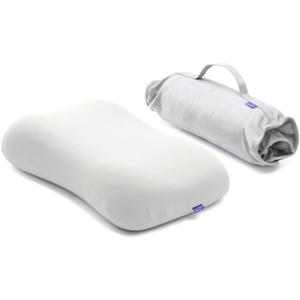 Cushion Lab Travel Deep Sleep Pillow – Compact Memory Foam Neck Pillow for Sleeping, Portable Pillow for Hotels, Camping, Side & Back Sleepers, On-The-Go – Calm Grey, 1 count