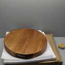 Extra Large Round Serving Tray, 20INCH, Heavy Duty Acacia Wood Trays for Big Ottoman Coffee Table Counter Giant Decorative Organizer Tray, Huge Kitchen Serveware Cheese Board Charcuterie Tray