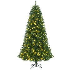 8-ft Pre-lit Artificial Christmas Tree with Multicolor LED Lights