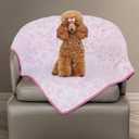 Stuffed Premium Soft Dog Blanket, with Flannel Grey Cute Paw Print, Cat Blanket Puppy Supplies Dog Products Stuff Essentials(Pink 32x40 inches)