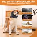 Dog Ear Muffs & Wrap - Noise Protection, Anxiety Relief & Winter Ear Covers for Bath & Thunderstorms (L-Head Circle(15.7"~22.1"), Dark Grey)