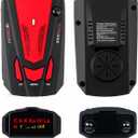 Detector for Cars, Car Electronic Dog Detectors 360 Degree Long Range Detection with Vehicle Speed Alarm System, City/Highway Mode, Led Display, Memory Function(Red)