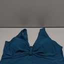 GRAPENT Bikini Tops for Women Cropped Tankini Tops Beach Ruched Knot Cut Out Padded Adjustable Swimwear Swim Top Only (X-Large, Dark Lake Green)