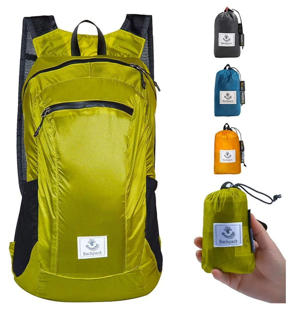 4Monster Hiking Daypack,Water Resistant Lightweight Packable Backpack for Travel Camping Outdoor (Green, 16L)
