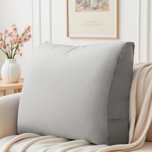 Back Support Pillow for Couch Bed Rest Back Pillow with Removable Cover, Comfortable Back Pillows for Sitting in Bed or Sofa for Living Room, Bedroom, and Home Decor, Grey (23.6x5x19.7 in)