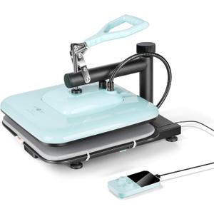 HTVRONT Heat Press Machine for T-Shirts, Heat Press 15 x 15 Professional Heats Up Fast & Distribute Heat Evenly, Swing Away T-Shirt Press Machine for HTV, Sublimation, Heat Transfer Projects (Blue)