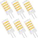 G4 LED Bulb 4W 3000K Warm White 12V AC/DC T3 JC Type Bi-Pin 20-35W Halogen Equivalent Non-dimmable for Outdoor Landscape Lighting Deck Stair Step Path Lights, Home Lighting, 6 Pack