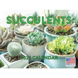 Succulent Calendar 2026 Monthly Wall Calender 12 Month | American Made In The USA