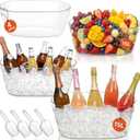 4 PCS Ice Buckets for Parties, 15L Large Ice Bucket, 4 Gallon Champagne Bucket with Scoops, Beverage Tub Mimosa Bar Supplies for Champagne, Beer, Cocktail