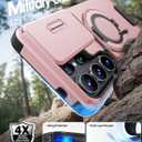 JAME for Samsung Galaxy S26 Ultra Case, Ring Holder Stand Kickstand, Slide Camera Cover with Screen Protector, Dual-Layer Shockproof Protective Magnetic Accessory Friendly S26 Ultra Phone Case, Pink