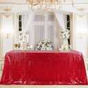 B-COOL Red Sequin Tablecloth Parties Cloth Christmas Table Cloths 50x80 Inches Sequin Fabric Overlay Sparkly Sequined Fabric Holiday Decoration