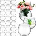 FoldTier 24 Pcs Plastic Fish Bowls for Centerpieces 27 oz Clear Fish Bowl for Drinks Unbreakable Heavy Duty Round Vase for Table Centerpieces Wedding Event Home Decor