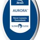 Bemis Aurora Slow Close Toilet Seat, Easy Clean Hinges and Adjustable Perfect Fit Plastic Seat, Made in USA, Elongated, White