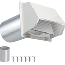 4 Inch Dryer Vent Cover Outside Hooded Wall Vent with Screen and Damper, Exhaust Vent Wall Mount Exterior Wall Vents Cover Cap for Dryer Ventilation&Outdoor Air Exhaust,Galvanized Steel,White