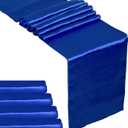 5 Pack Royal Blue Satin Table Runner 12 x 108 Inches Long, Bright Satin Silky Smooth Table Decor for Birthday Party Decorations Wedding Banquets