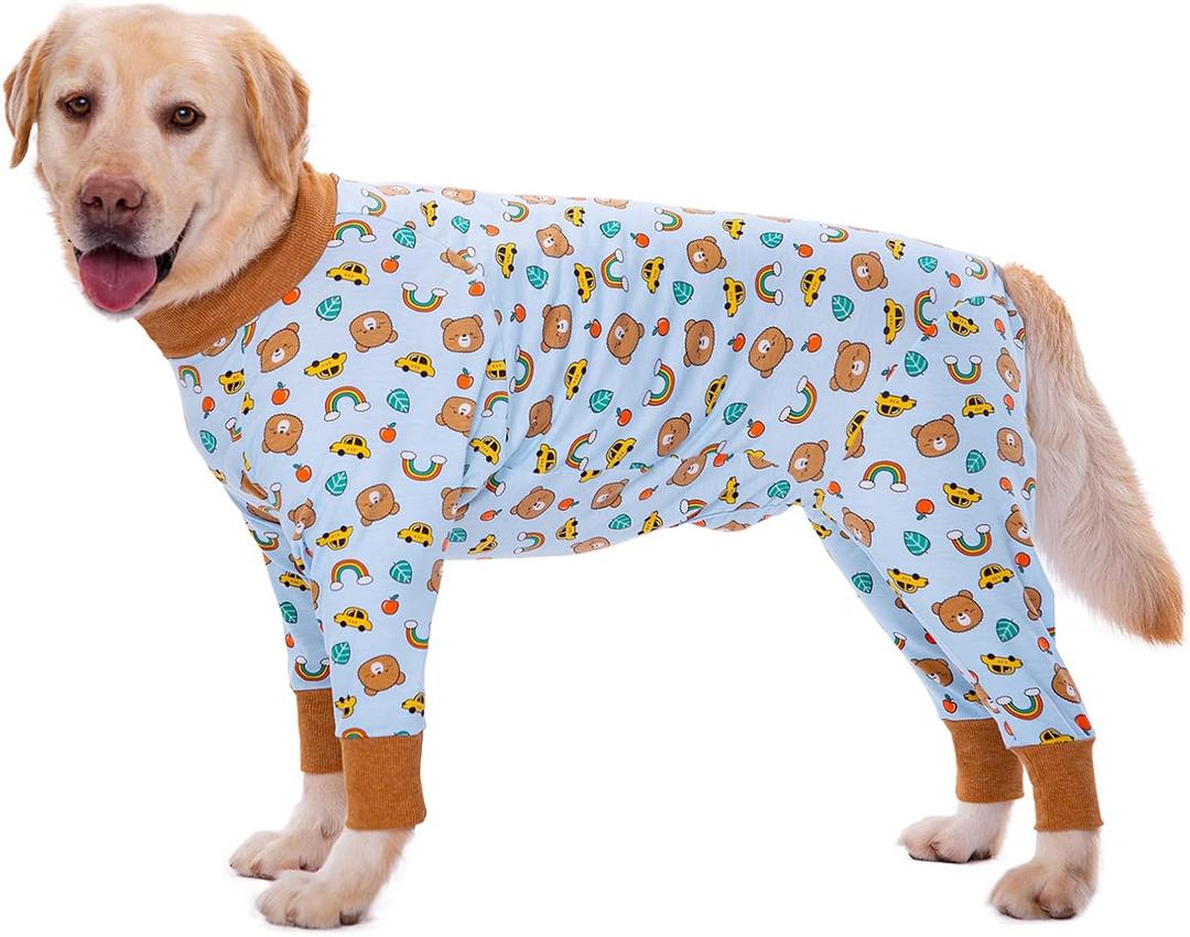 Dog Recovery Suit After Surgery Female Male, Medium Large Dog Neuter Shirt Cone Alternatives Prevent Licking Surgical Onesies (Brea, 3XL) (Brown Bear)