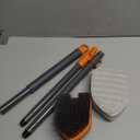 Tile Tub Scrubber Brush with 3 Different Function Cleaning Heads and 56" Extendable Long Handle-No Scratch Shower Scrubber for Cleaning Bathroom Kitchen Toilet Wall,Bathtub,Sink,Grey (Gray)