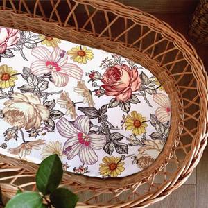 Bassinet Sheet, Jersey Cotton for Baby Boy/Girl, Fitted Sheets Flexible for Most Bassinet Mattress (Floral Boho)