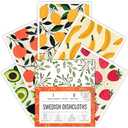 Augine Swedish Dishcloths for Kitchen, Swedish Dish Cloths 5 Pack, Super Absorbent Reusable Paper Towels Washable, Biodegradable, Quick Drying, Dishwasher Safe