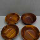 AIDEA Acacia Wooden Serving Bowls, 7 Inch Set of 4 for Salad, Soup, Noodle and More
