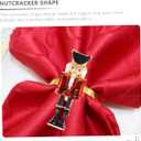 Operitacx 6pcs Nutcracker Shape Napkin Rings, Nutcracker Napkins Napkin Buckle for Christmas Table Dinner Setting