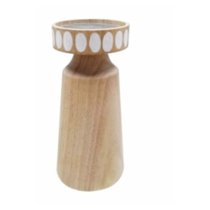 8" Wood Candle Holder 2 pcs