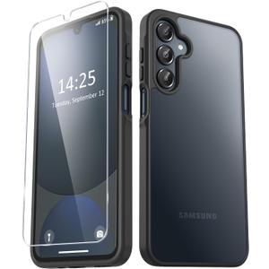 YENAPOON for Samsung Galaxy A16 5G Case, Matte Phone Case with 1 Screen Protector, Frosted Translucent Back, Slim Shockproof Protective Cover, Black