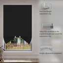 Arch Window Shades Half Circle Blackout Cellular Shades Cordless No Drill Blinds for Windows Half Moon Honeycomb Fabric No Tools Room Darkening Shades Easy Install (1PCS Black 72" W X 36" H)
