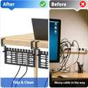 ForoGore 2 Pack Under Desk Cable Management Rack, No Drill Cable Management Under Desk Space Saving Wire Rack for Office Home
