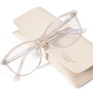 Madison Avenue TR90 Blue Light Blocking Glasses Anti Eyestrain UV Glare Blue Light Glasses for Women TV Phone Computer Gaming Eyeglasses (Nude Pink)
