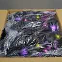 Halloween Wreath for Front Door 26" Tinsel Black Witch Wreath with Hat Legs and Purple Pumpkin for Fall Autumn Indoor Window Door Thanksgiving Halloween Decorations