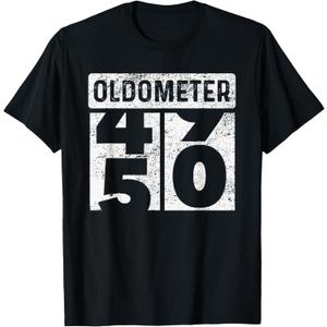 Oldometer Odometer Funny 50th Birthday Gift 50 yrs Old Joke T-Shirt Large
