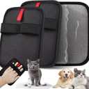 2-Pack Pet Hair Remover, Electrostatic Pet Hair Removal Gloves, Reusable Cat & Dog Hair Remover for Couch, Furniture, Carpet, Curtain, Upgraded Animal Fur Removal Tool