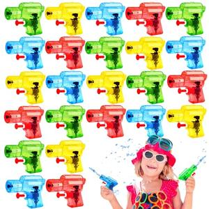 24 Pcs Mini Water Gun for Kids, Color Small Squirt Water Guns, Plastic Blasters for Beach Swimming Pool Toys, Summer Theme Party Favors, Outdoor Water Fighting Games Prop