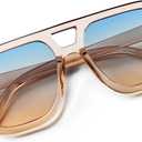 livho Trendy Polarized Square Aviator Sunglasses Women Men Square Eyewear Frame, Retro Sun Glasses for Women Men 2025 Shades