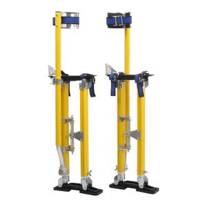 Drywall Stilts 24-40 Inch Height Adjustable Lifts Aluminum Tool for Painting Finishing Pruning Branches Cleaning - Yellow (24" - 40")